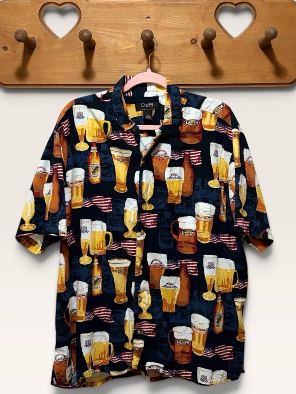 VINTAGE Y2K C&B Sport Croft & Barrow Beer Shirt Men’s XL Americana